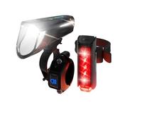 FISCHER FAHRRAD Kit d'éclairage de vélo PLUS 100/130 Fernlicht + TWIN STOP LED noir