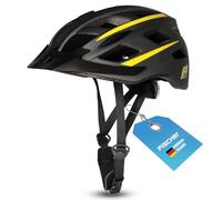 Fischer Urban Montis Casque de vélo de Montagne pour Adulte Taille S/M 52-59 cm Noir/Jaune avec système d'anneau intérieur éclairé