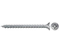 fischer - Vis à bois PowerFast II 4,0x30 Tête fraisée, empreinte PZ, zingué blanc, filetage total/Boite de 1000