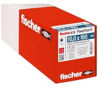 Fischer - Vis de charpente PowerFast FPF II WTP 10,0x160 revêtement zingué, Filetage partiel, tête Disque avec Empreinte Torx/Boîte de 50