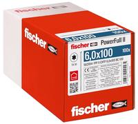 fischer - Vis de Renfort Powerfull FPF II CHTF 6,0x100 revêtement zingué, Filetage Total, tête cylindrique avec Empreinte Torx/Boîte de 100