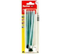 Fischer Vis inox FFS 7,5 x 182 mm - Blister 6 vis pour menuiseries, capuchons blanc et brun foncé
