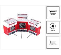 Fischer Vis Pour Panneaux De Particules Power-fast Ii Fpf Ii 3,5x20 Mm - 200 Pièces (670100) Tête Cylindrique + Filetage Complet Torx, Galvanisée, Passivée Bleue