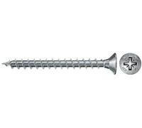 fischer - Vis PowerFast FPF II CZF 3,0x30 à Tête fraisée, empreinte PZ, zingué blanc, filetage total - Boîte de 100
