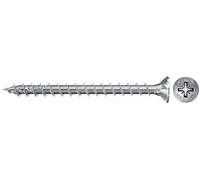 fischer - Vis PowerFast FPF II CZF 4,5x45 à Tête Fraisée, Empreinte PZ, Zingué Blanc, Filetage Total - Boîte de 200, Gris
