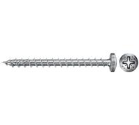 fischer - Vis PowerFast FPF II PZF à Tête cylindrique bombée, empreinte PZ, zingué blanc, filetage total - Boîte de 100 5 x 70 mm Gris
