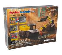 fischertechnik Liebherr Double Pack véhicules Chantier à Construire + 7 Ans | Jeu de construction pour enfants 579432 - véhicules de chantier puissants à assembler, tombereau et chariot télescopique
