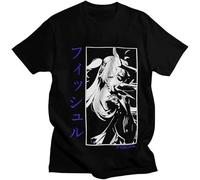 Fischl Genshin Impact T Shirt for Men Cotton Harajuku Tshirt Graphic Tee Short Sleeve Game T-Shirt Slim Fit Clothing Merch Manches Courtes(3X-Large)