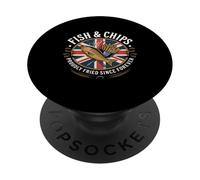 Fish and Chips Fièrement Fried Since Forever PopSockets PopGrip Adhésif