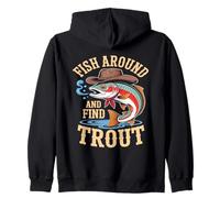 Fish Around and Find Trout Cowboy Vintage Fishing Sweat à Capuche