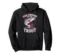 Fish Around and Find Trout US Flag Vintage Fishing Sweat à Capuche