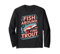 Fish Around and Find Trout Vintage Fishing Manche Longue
