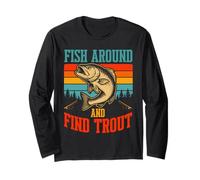 Fish Around and Find Trout Vintage Fishing Manche Longue