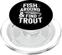 Fish Around and Find Trout - Vintage Fishing Meme Humor PopSockets PopGrip pour MagSafe