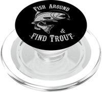Fish Around and Find Trout - Vintage Fishing Meme Humor PopSockets PopGrip pour MagSafe