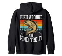 Fish Around and Find Trout Vintage Fishing Sweat à Capuche