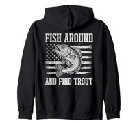 Fish Around and Find Trout Vintage Fishing Sweat à Capuche