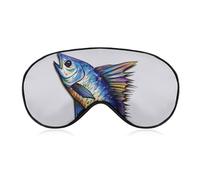 Fish Art Masque de sommeil doux et confortable avec sangle réglable pour homme et femme