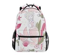 Fish Art Pink Shoulder Backpack Student Bookbags for Travel Kid Girls Boys