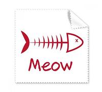 Fish Bone Meow Simples Line-Drawing protéger Animal Lunettes Chiffon Chiffon de Nettoyage Cadeau Nettoyant pour écran de téléphone 5 pcs