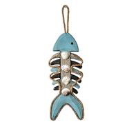Fish Bone Ornament - Retro Wall Decor for Indoor Display | Metal Structure with Temperature Gauge, Decorative Wall Art Accent for Home Apartment Bedroom Kitchen Garden Office