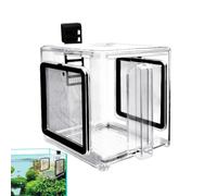 Fish Breeder Box for Aquarium - Mini Hatchery Container, Adjustable Divider Cage, Incubator, Secure Hanging Design | Breeding Accessory Freshwater and Saltwater Tanks, Guppy, Bett