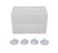 Fish Breeder Box | High Transparency Acrylic Hatchery Enclosure with Suction Cups | Isolation Box for Young Fish/Shrimp/Clownfish | Reduces Attacks & Improves Survival Rate (14 * 8 * 9CM)