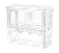 Fish Breeding Box, Double Layer Hatching Incubator Tank, 6.89x6.3x3.35 inches Transparent Isolation Chamber, Suction Cup Secure Design, Safe Nursery for Guppy, Small Fish