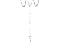 fish Chapelet En Argent 925 Avec Pendentif Croix Longueur 50cm