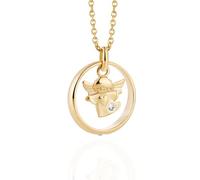 fish Collier En Or Avec Pendentif Ange Gardien Et Cristal Pour Enfants Et Jeunes