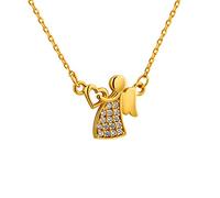 fish Collier En Or Avec Pendentif Ange Gardien Pour Occasions Particulières