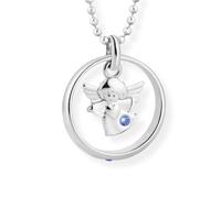 fish Collier Enfant En Argent Sterling Avec Pendentif Ange Et Cristal Bleu