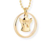 fish Collier Enfant Plaqué Or Avec Pendentif Ange Et Ornement De Cristal