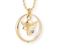 fish Collier Pendentif Ange En Or Avec Cristal Bleu Pour Enfants