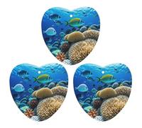 Fish Coral Reef Lot de 3 désodorisants à suspendre pour voiture, maison, bureau, style noir