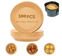 FISH DRAGATE 100 pcs papier cuisson air fryer,20 cm rond moule papier airfryer,four sulfurisé accessoires,plat air fryer,pour micro ondes