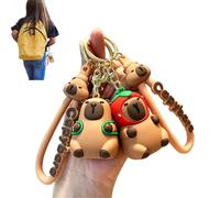 FISH DRAGATE 2 pcs capybara porte-clés,porte clés capybara,pendentif en forme d'animal de dessin animé,keychain pour accessoires de sac,cadeau d'anniversaire pour enfants