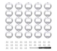 FISH DRAGATE 25 pcs décapsuleurs ronds en acier inoxydable,bricolage tire bouchon,bouteille decapsuleur,avec vis et tournevis pour décapsuleur,ouvre-bouteilles accessoires pour bar,restaurant,cuisine