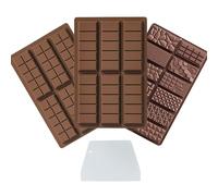 FISH DRAGATE 3 pièces moule tablette chocolat,moules à chocolat en silicone, avec grattoirs, moules à pâtisserie pour le chocolat, les barres de céréales, les gâteaux,les pralines （3 spécifications）