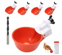 FISH DRAGATE 5 pcs Abreuvoir Poules Automatique,Abreuvoir Poules, mangeoire Poules,Distributeur d'eau pour Poule avec perceuse pour Poules, Canards,oies,dindes,Colombe