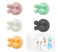 FISH DRAGATE 5 Pcs Porte Brosse À Dents Mural,Porte Rasoir Douche,Support Rasoir Silicone,Support Brosse A Dent Electrique,Toothbrush Holder pour La Salle De Bain, La Cuisine,avec 5 Autocollants