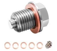 FISH DRAGATE Bouchon de vidange Voiture,Joint vidange,kit vidange Voiture,Bouchon vidange avec 5 Joints de rondelle en cuivre,Joint cuivre vidange M14x1,5