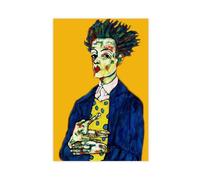 FISH DRAGATE Egon Schiele Lot de 6 affiches sur toile pour décoration de chambre à coucher, bureau, chambre, cadeau, sans cadre, 30 x 45 cm