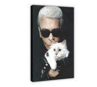 FISH DRAGATE Karl Lagerfeld 1 affiche sur toile - Décoration de chambre à coucher - Paysage sportif - Décoration de bureau - Cadre cadeau - 50 x 75 cm