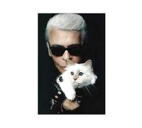 FISH DRAGATE Karl Lagerfeld 1 affiche sur toile pour décoration murale de salon, chambre à coucher, style sans cadre, 50 x 75 cm