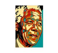 FISH DRAGATE Nelson Mandela 4 - Impression sur toile - Décoration murale pour salon, chambre à coucher - Style sans cadre - 30 x 45 cm