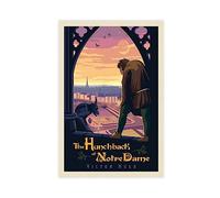 FISH DRAGATE Poster sur toile « The Hunchback of Notre Dame Victor Hugo » - Décoration murale - Pour salon, chambre à coucher - Style sans cadre - 30 x 45 cm
