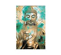 FISH DRAGATE Yoga Art Zen Bouddha Om Poster sur toile Décoration murale pour salon chambre à coucher Style sans cadre 30 x 45 cm