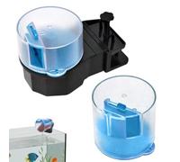 Fish Feeder - Adjustable Feeding Quiet Timed Dispenser, Battery Operated Rotating Drum, Moisture Resistant Food, Programmable Meal Portion Controller | Ideal for Betta Turtle Granules Pallets S