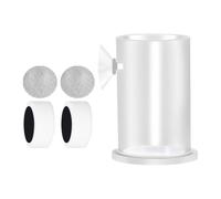 Fish Food Feeder, Transparent Fish Tank Feeds Dish, Anti-Drift Suction Cup Ring, Leak Net Design, Cylindrical Feeding Tool, Ideal for Aquariums, Home Tanks, Water Accessories